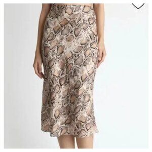 Aqua Snake Print Midi Skirt Size S